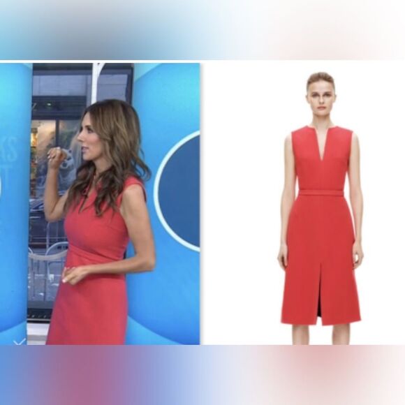 Victoria Beckham red wool midi dress, US8 - Picture 2 of 11